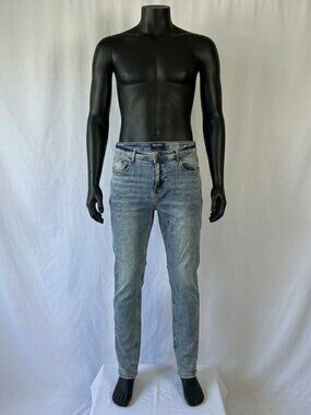 Stitches and Rivets Jeans Men's Size 34x32 Wash Blue Slim Mid Rise Denim